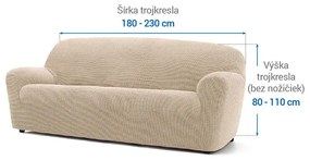 Super strečové poťahy NIAGARA smotanová trojkreslo (š. 180 - 230 cm)
