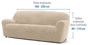 Super strečové poťahy NIAGARA smotanová trojkreslo (š. 180 - 230 cm)