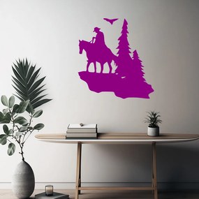 Veselá Stena Samolepka Kovboj v diaľke Farba: fialová, Veľkosť: 100 x 105 cm
