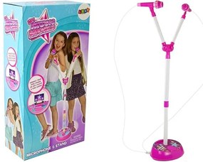 LEAN TOYS Dvojitý mikrofón MP3 s LED podsvietením