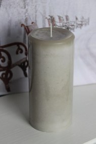 Sivá mramorová sviečka valec 15x7cm