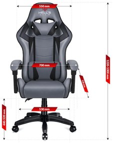 Hells Herná stolička Hell's Chair HC-1007 Grey