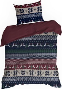 VIANOČNÉ RENFORCÉ OBLIEČKY SKANDY 200X220 CM, 2 KS 70X80 CM VZOROVANÉ