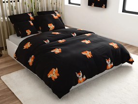 Obliečky z mikrovlákna FOXES čierne Rozmer obliečky: 2 ks 70 x 80 cm | 160 x 200 cm