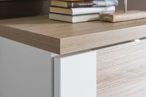 Obývacia stena Caracas kombi 333, dub / biely lesk, s osvetlením