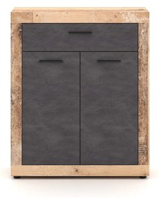 Komoda Luna 89,9 cm dub Matera světlý/šedá