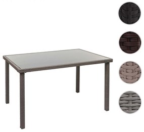 Záhradný stôl HWC-G19, polyratan,120x75cm - hnedá