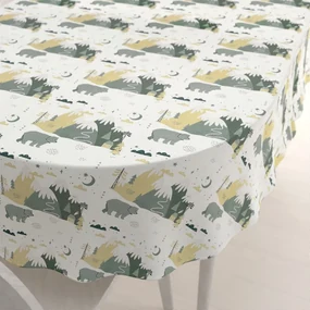 Biante Zamatový oválny obrus Tamara TMR-031 Medvede v horách 60x100 cm