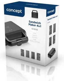 Concept SV3055 - Toustovač 4v1 700W/230V čierna