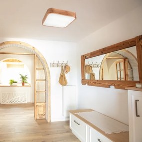 Stropné svietidlo OAK SQUARE 4xE27/15W/230V 45x45 cm dub