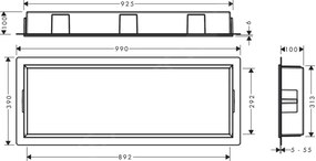 Hansgrohe XtraStoris Original, výklenok do steny s rámom, 300x900x100 mm, betónovo sivá, HAN-56067380