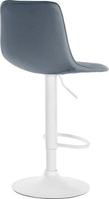 Barová stolička Lex - koženka, biely rám - šedá