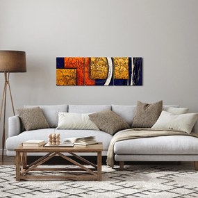 Obraz abstrakcie (s hodinami) (90x30 cm)