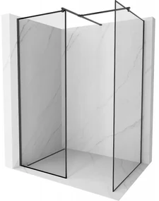 Mexen Kioto sprchová stena Walk-in 120 x 100 cm, čierny vzor, čierna - 800-120-202-70-70-100