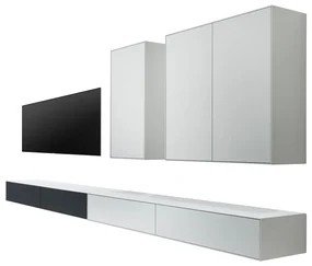 Čierno-biela zostava TV stolíka a 2 komôd Edge by Hammel - Hammel Furniture