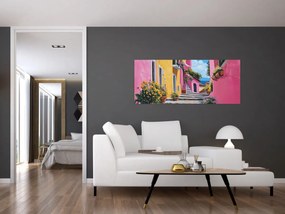 Obraz - Ružová ulička (120x50 cm)