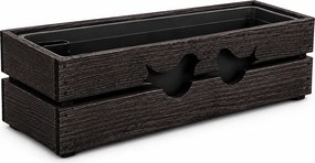 AMADEA Drevený obal s hrantíkom tmavý s vtáčikmi, 62x21,5x17cm, český výrobok