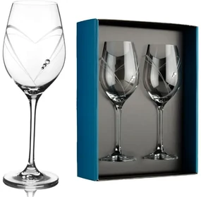 Dekorant Svadobné poháre na biele víno Aphrodite s krystaly Swarovski 360ml 2KS VARIANTA 3