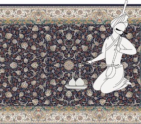 Koberec Sultan 1200 Dark Blue – modrý orientálny vzor 250x350 Rozmer: 200x300 cm