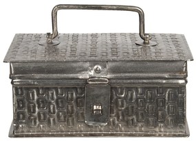 Kovový úložný box v striebornej farbe Marcelon - 18 * 11 * 8 cm