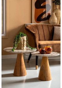 Okrúhly odkladací stolík s doskou v dekore mramoru ø 50 cm Force – Leitmotiv