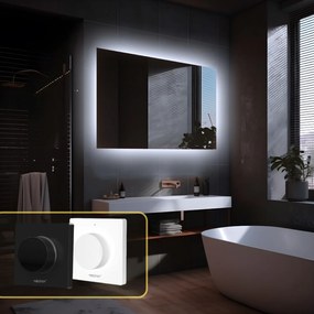 LED zrkadlo Romantico 140x80cm studená biela - diaľkový ovládač Farba diaľkového ovládača: Čierna