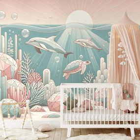 Tapeta podmorský svet v pastelových farbách