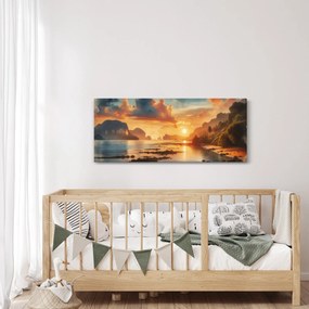 Obraz - Pohľad z pláže (120x50 cm)