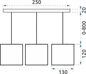 Toolight Toolight, závesné krištáľové svietidlo 3xE27 APP510-3CPR, strieborná, OSW-08550