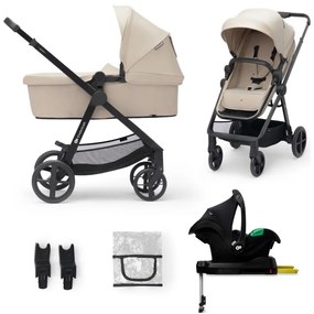 KINDERKRAFT - Kombinovaný kočík 4v1 NEWLY Classic beige + autosedačka MINK PRO
