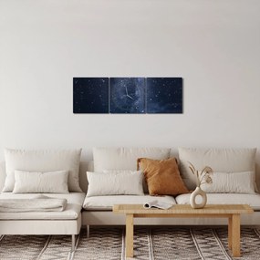 Obraz hviezdnej oblohy (s hodinami) (90x30 cm)