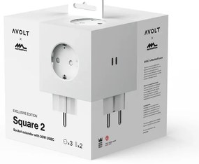 AVOLT Modulárny rozbočovač Square 2 / USB-C Opal White