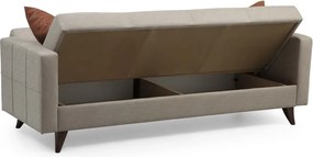 Rozkládací třímístná pohovka Polya 205 cm béžová