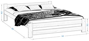 Posteľ borovica Ran VitBed 140x200cm biela