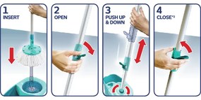 Rotačný mop s vedierkom a čističom na podlahy Rotation Disc Ergo - LEIFHEIT