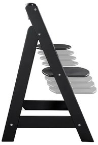 roba Detská drevená vysoká jedálenská stolička Sit Up (čierna/flex)  (100306933)