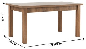 Rozkladací jedálenský stôl Modestus 16 STW (pre 6 osôb). Vlastná spoľahlivá doprava až k Vám domov. 779529