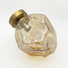Stropné svietidlo CRISTAL 1xE14/15W/230V mosadz/dymovo-béžová