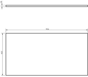 Mexen Uni, pracovná doska 90 cm, orech, 91AXX-0904-464-18-86
