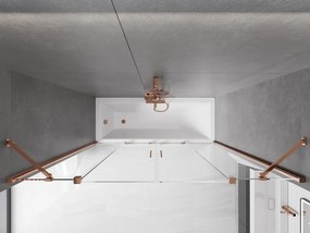 Mexen Velar Duo, 2-krídlová posuvná vaňová zástena 180 x 150 cm, 8mm číre sklo, ružové zlato profil, 896-180-000-02-60