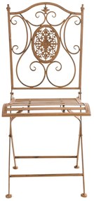 Kovová skladacia stolička Sibell (SET 2 ks) - Hnedá antik