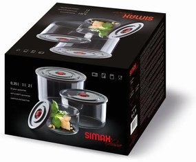 SIMAX SKLENENÁ NÁDOBA 0,35 L, 1 L, 2 L SADA 3KS
