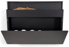 Čierna kovová výklopná/závesná skrinka na topánky 78x48x13 cm Luigi – Spinder Design