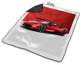 Sablio Plážová deka Ferrari na červeno-bielej: 200x140 cm