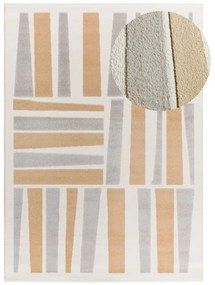 Koberec vo svetlosivej a krémovej farbe 133x190 cm Flora – Universal