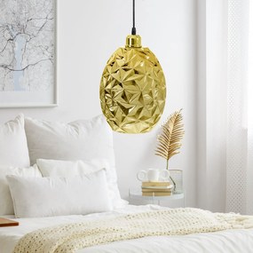 Toolight - Sklenená závesná lampa APP565-1CP 1xE27 60W, zlatá, OSW-08752