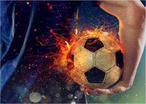 Obraz - Futbalová lopta v ohni (70x50 cm)