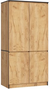 Šatníková skriňa CLP S90/4D dub remeselný