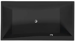 Polysan QUEST obdĺžniková vaňa 180x100 cm akrylát ľavá aj pravá čierna 78511BM