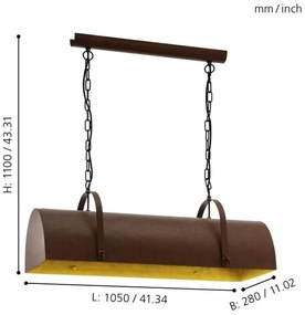 Eglo 49702 - Luster na reťazi DEERHURST 3xE27/60W/230V